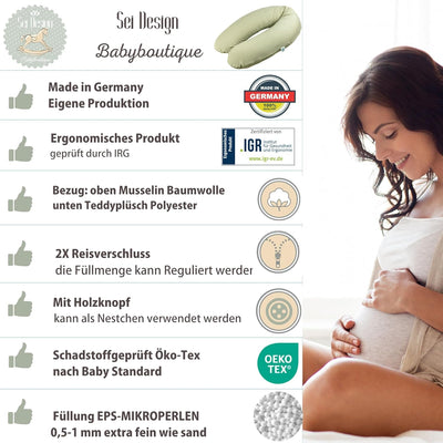 sei Design Stillkissen Mikroperlen XXL Lagerungskissen Schwangerschaftskissen Seitenschläferkissen 1