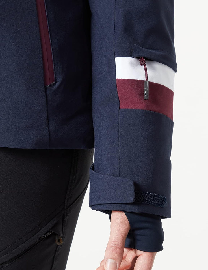 CMP Damen Damen-skijacke mit Abnehmbarer Kapuze GIACCHE 36 Schwarz Blau, 36 Schwarz Blau