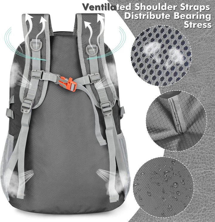ZOMAKE Leicht Faltbarer Rucksack Packbare Backpacks 30L,Kleiner Faltbar Wanderrucksack Wasserdicht f