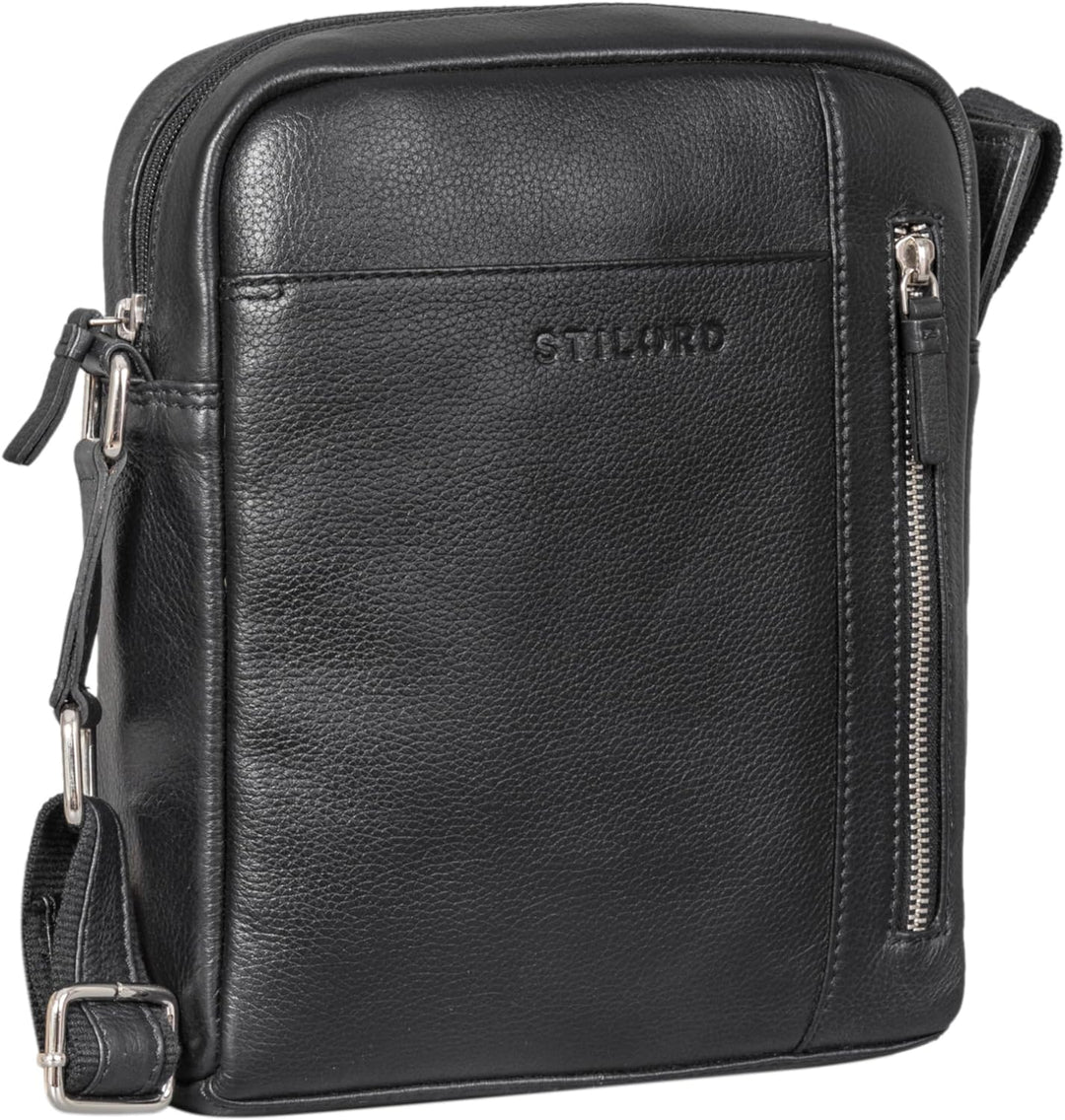 STILORD 'Clint' Schultertasche Herren klein Leder Tablettasche zum Umhängen Herrenhandtasche Echtled