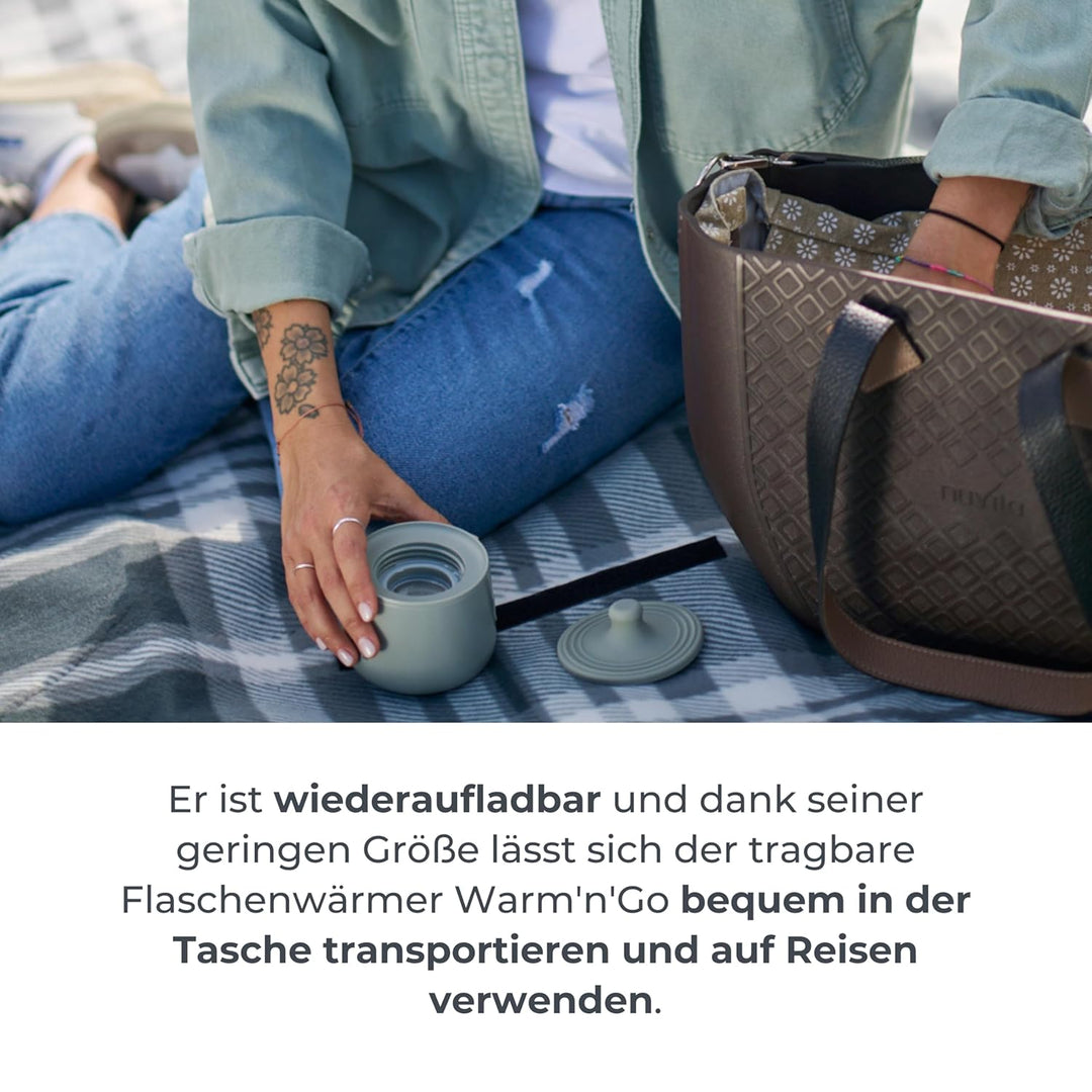 Nuvita 1162 Universeller Tragbarer Babyflaschenwärmer - Schnelles Erhitzen & Wärmespeicherung, 4 Tem