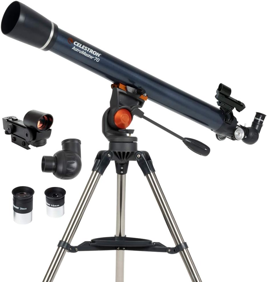 Celestron 21061 AstroMaster 70AZ Refraktorteleskop, dunkelblau AstroMaster 70 AZ Refraktor, AstroMas