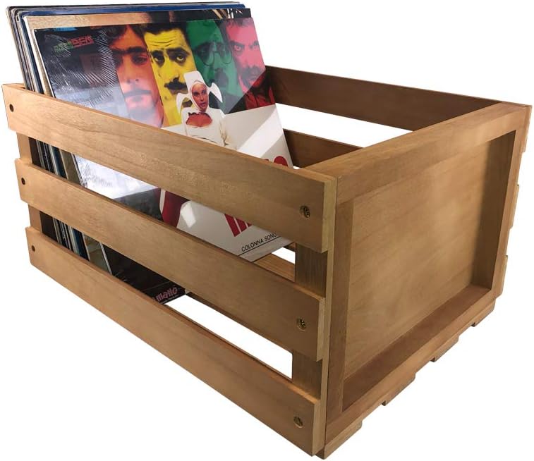 7even Schallplatten Holzkiste/Aufbewahrungskiste, Natur, für LP´s