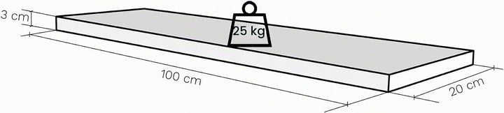 Henor Wandregal FSC® Holzwandregal 100 x 20 x 3 cm. Laden Sie 25 kg. Graphit 100 Graphit 20 Cm, 100