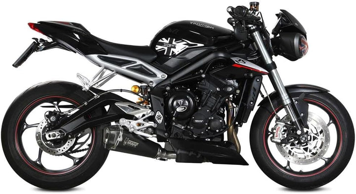 MIVV SLIP-ON STANDARD DELTA RACE Edelstahl schwarz kompatibel mit TRIUMPH STREET TRIPLE R / S / RS 7