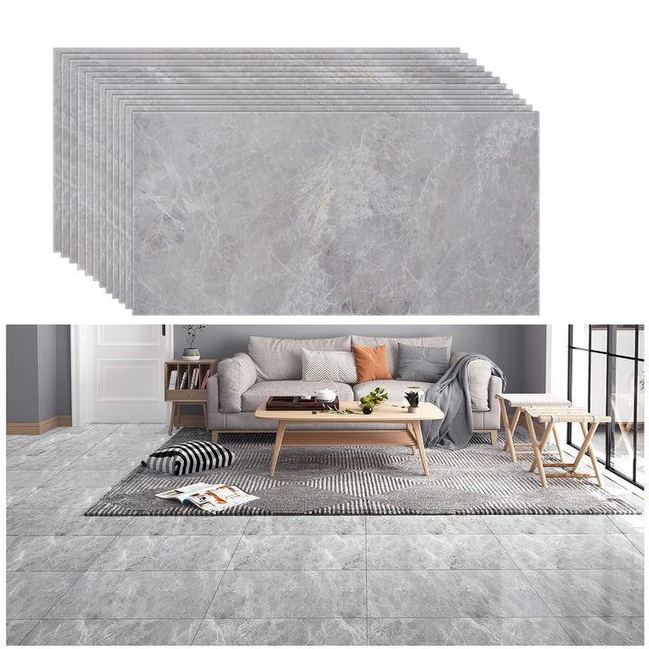 VEELIKE 60cm x 30cm Zement Muster Selbstklebende Vinyl Bodenaufkleber Fliesen 12 Stück für die Küche