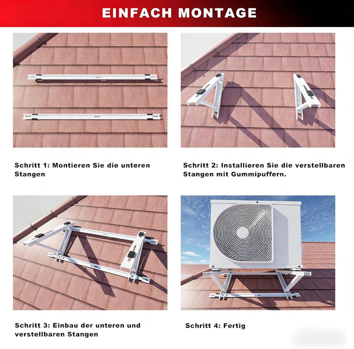 Wostore Universal Dachkonsole für Split Klima Klimaanlage, Klimaanlagen Dachhalterung 10° - 45° vers