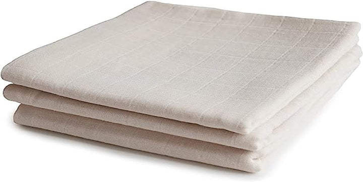 mushie Babytücher aus 100% Bio-Baumwolle, 59,7 x 59,7 cm (Nebel), 3er-Pack Fog, Fog
