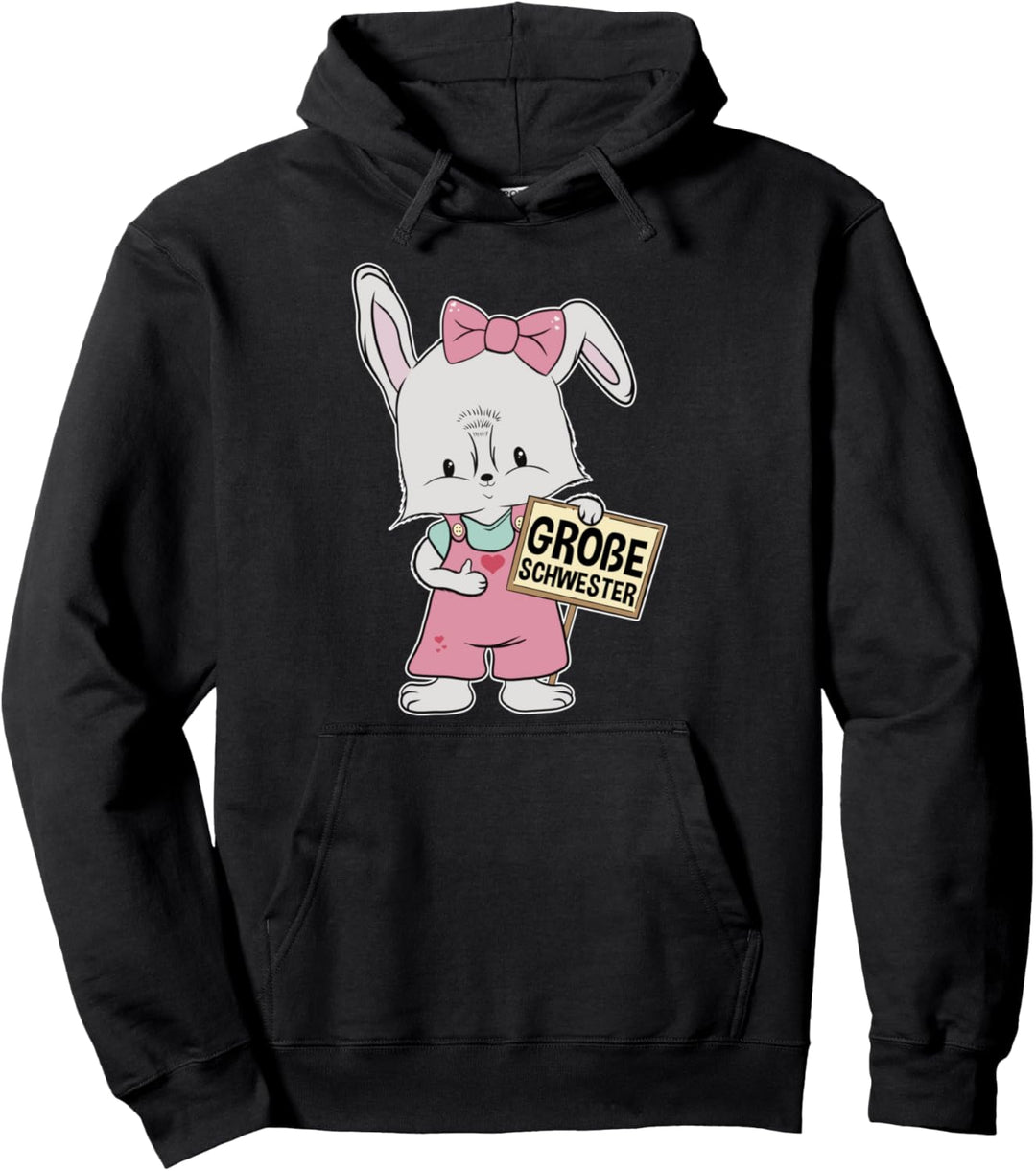 Grosse Schwester Häsin Osterhase Partnerlook Familien Ostern Pullover Hoodie