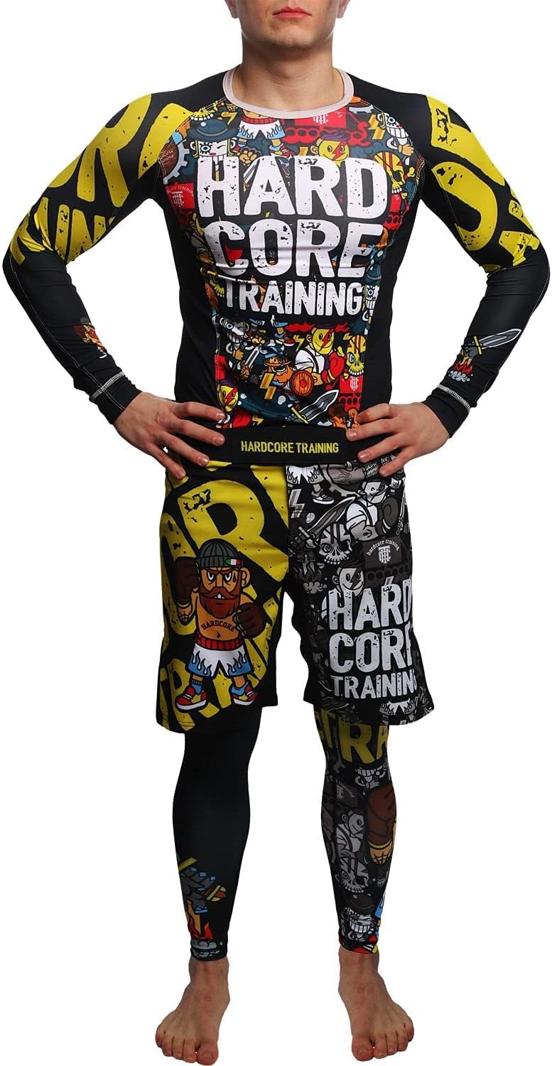 Hardcore Training Fight Shorts Kurze Hose Herren MMA BJJ Grappling Fitness Boxen Muay Thai No Gi XL