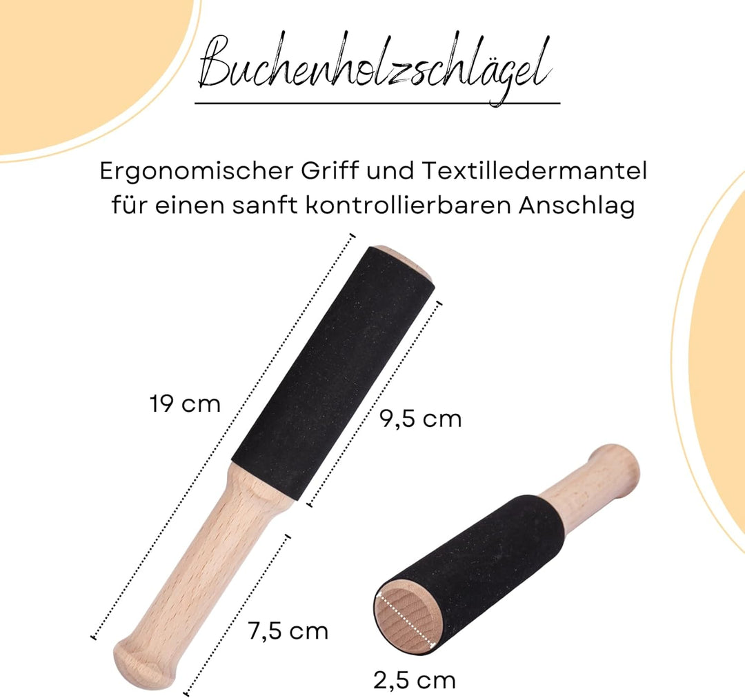 Peter Hess Therapieklangschale Kopfschale (14 cm, 250 g) mit hochwertigem Buchenholzschlägel und Fil