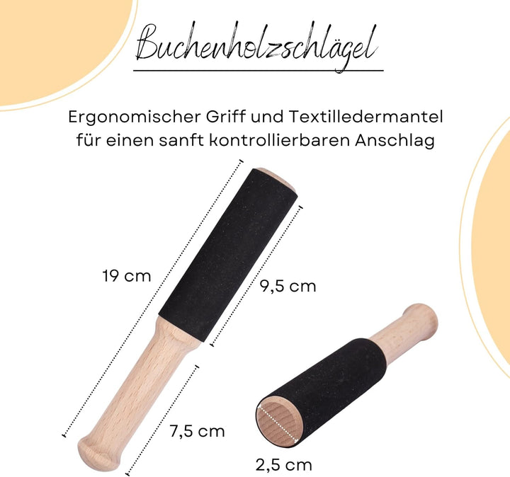 Peter Hess Therapieklangschale Kopfschale (14 cm, 250 g) mit hochwertigem Buchenholzschlägel und Fil
