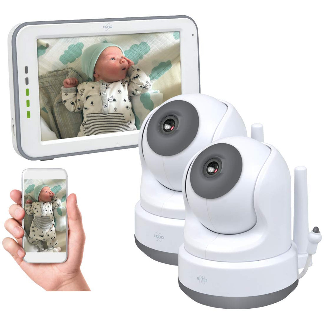 ELRO BC3000-2 Babyphone Royale-Babyfon-mit 12,7 cm Touchscreen Monitor HD-und App-Mit extra Kamera,