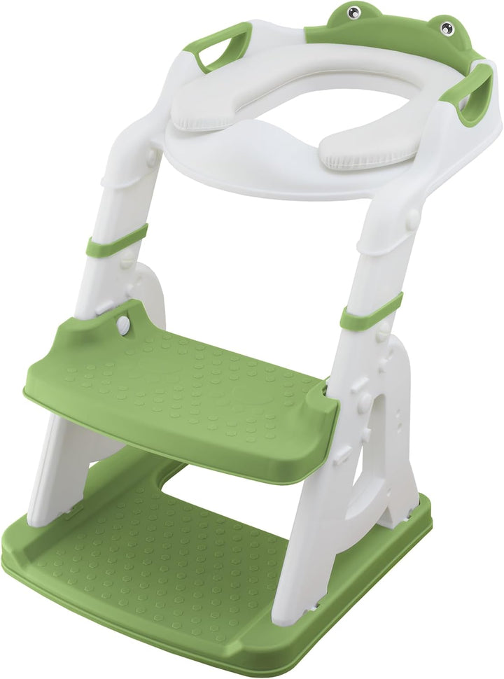 ALMAR Baby WC-Leiter Frosch, grün und weiss, Kinder-Toilettensitz, mit Trittleiter, rutschfest, vers