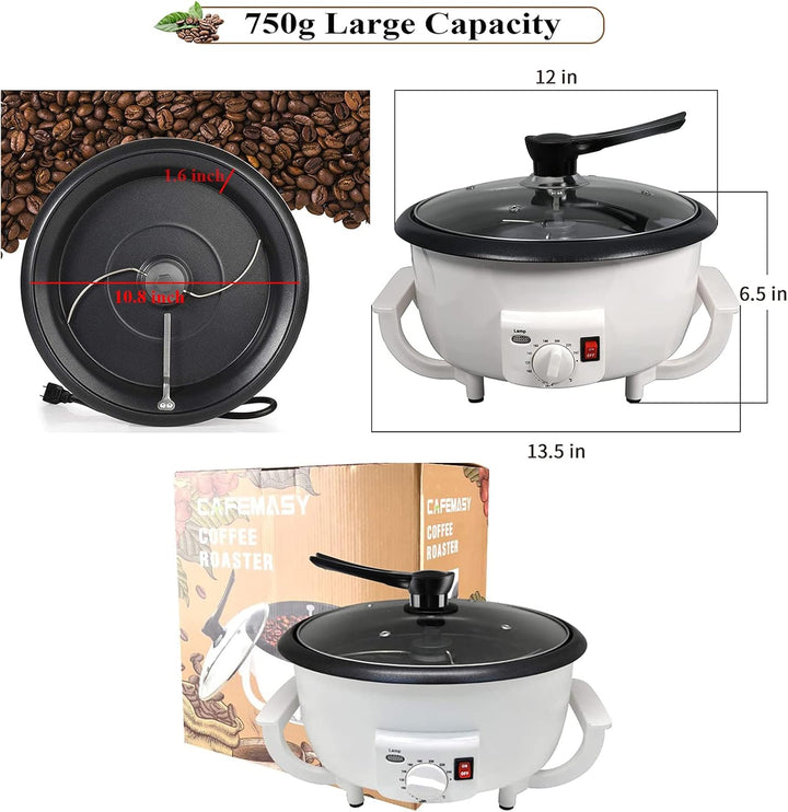 Home Kaffeeröster, Haushalt Elektrischer Kaffeebohne Baker Nuss Erdnuss Cashew Kastanien Röstmaschin