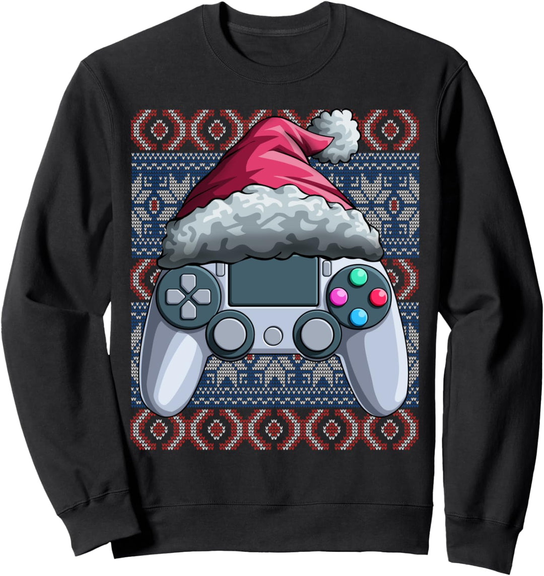 Santa Video Gamer hässliche Weihnachten Game-Controller Gift Sweatshirt