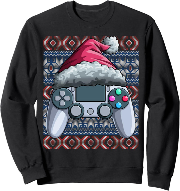 Santa Video Gamer hässliche Weihnachten Game-Controller Gift Sweatshirt