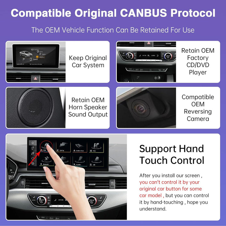 Road Top 12,3 Zoll Autoradio CarPlay für Audi A4 A5 mit MIB (2016-2019) | Linux HD Touchscreen mit U