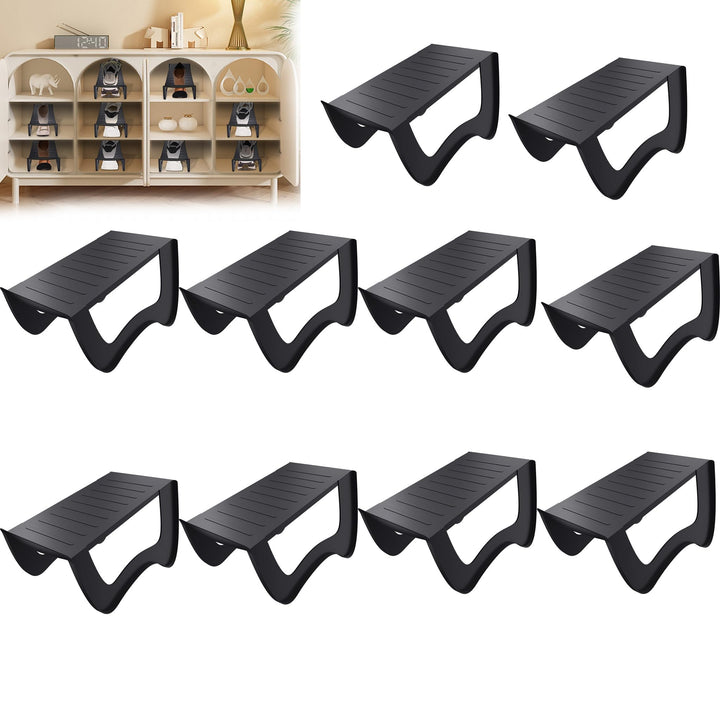 20x rutschfest Schuhregale Schuhschlitze Organizer für Schrank Schuhhalter Stapelbar Schuhorganizer