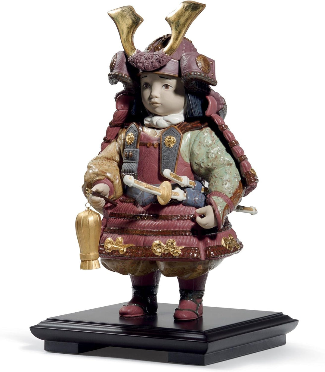 LLADRÓ Figur Samurai-Junge. Gold. Limitierte Auflage. Samurai. Porzellan.