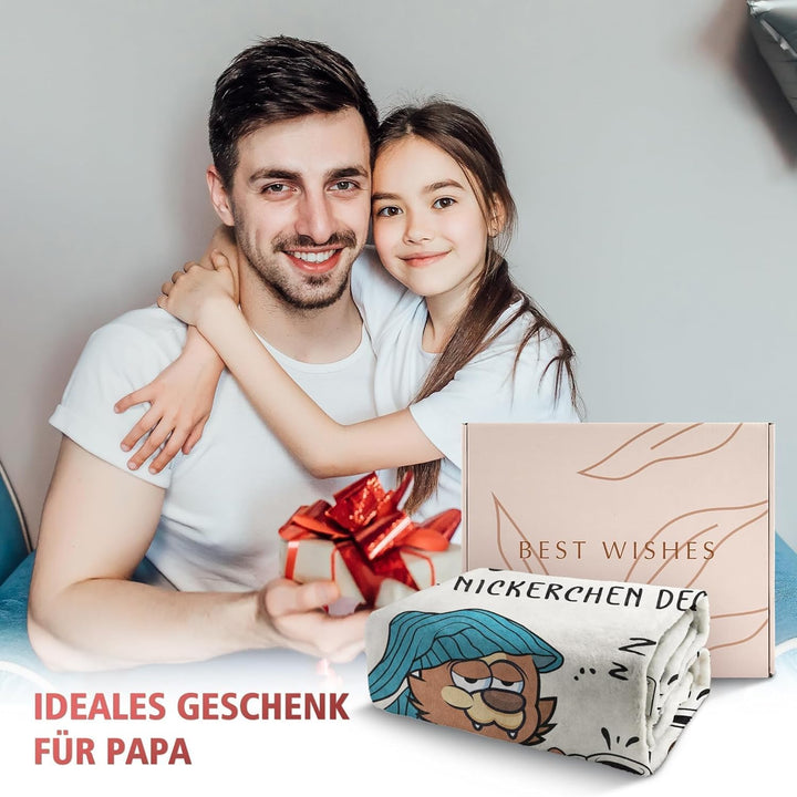Papa Geschenk Weihnachten – Personalisierte Flanell-Decke mit liebevoller Botschaft, Papa Geschenk G