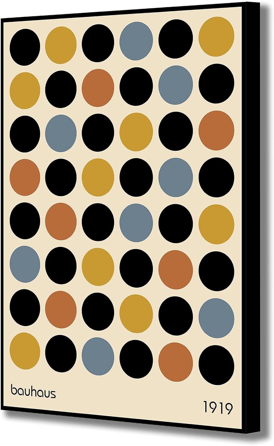 Bauhaus Kunstdruck auf Leinwand, Motiv: farbige Kreise, Abstrakt, 30 x 20 cm, verschiedene Grössen A