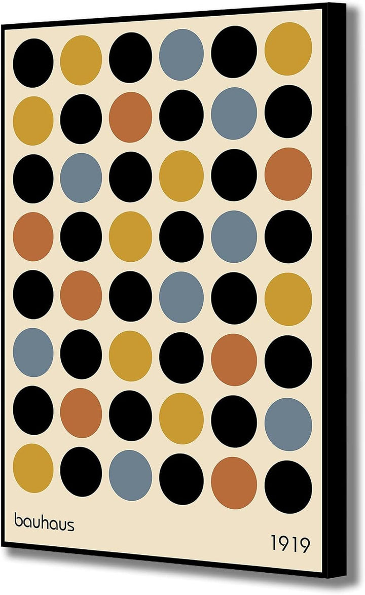 Bauhaus Kunstdruck auf Leinwand, Motiv: farbige Kreise, Abstrakt, 30 x 20 cm, verschiedene Grössen A