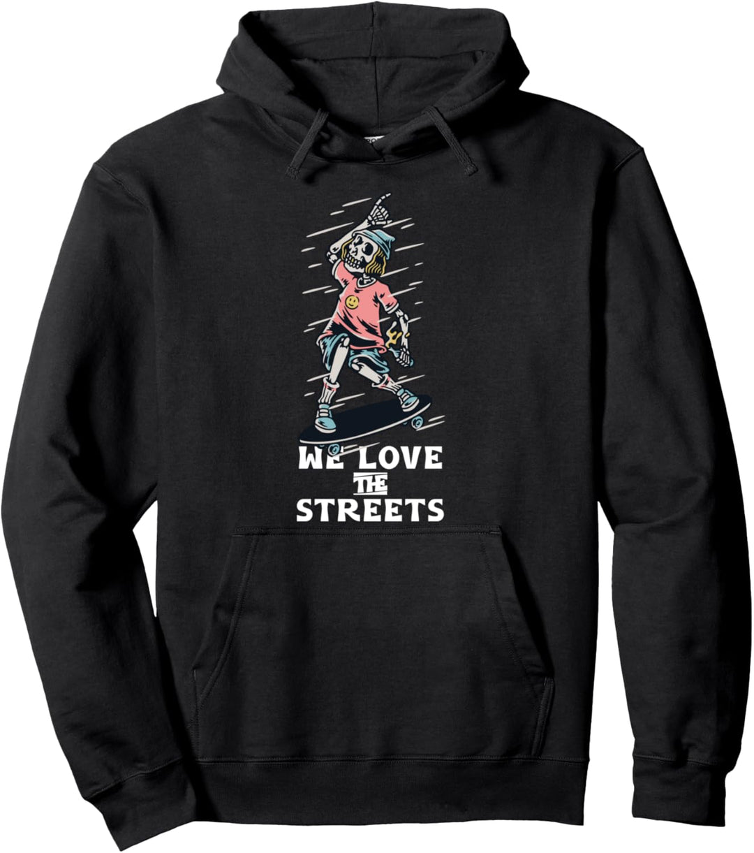 Skelett Cool Skater Skaten Deck Brett Skateboard Geschenk Pullover Hoodie