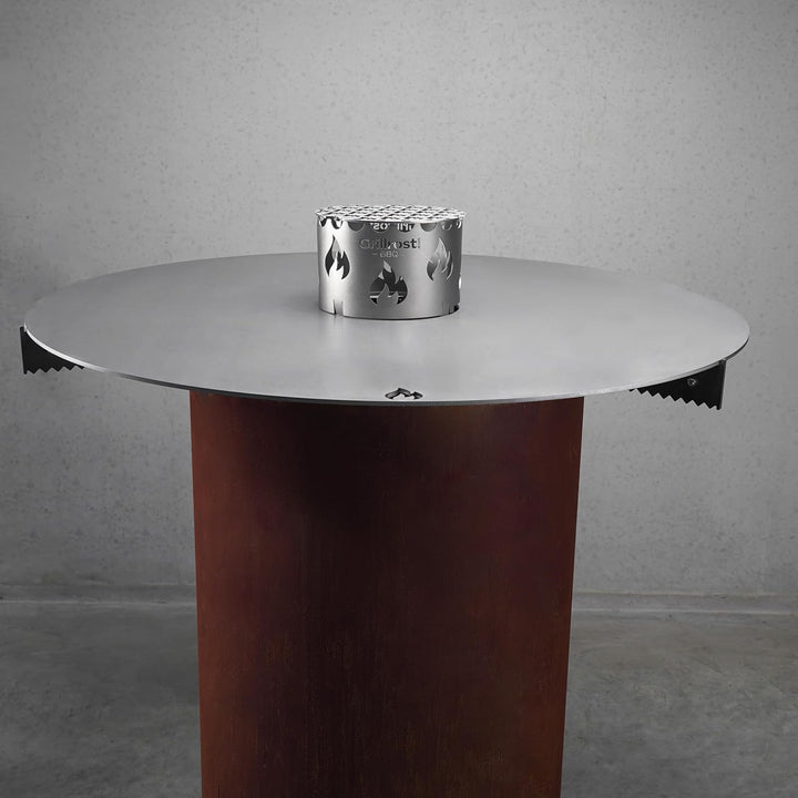 Grillrost.com Das Original Feuerplatte 100cm - 5mm Grillplatte für Feuertonne und Grilltonne - Made