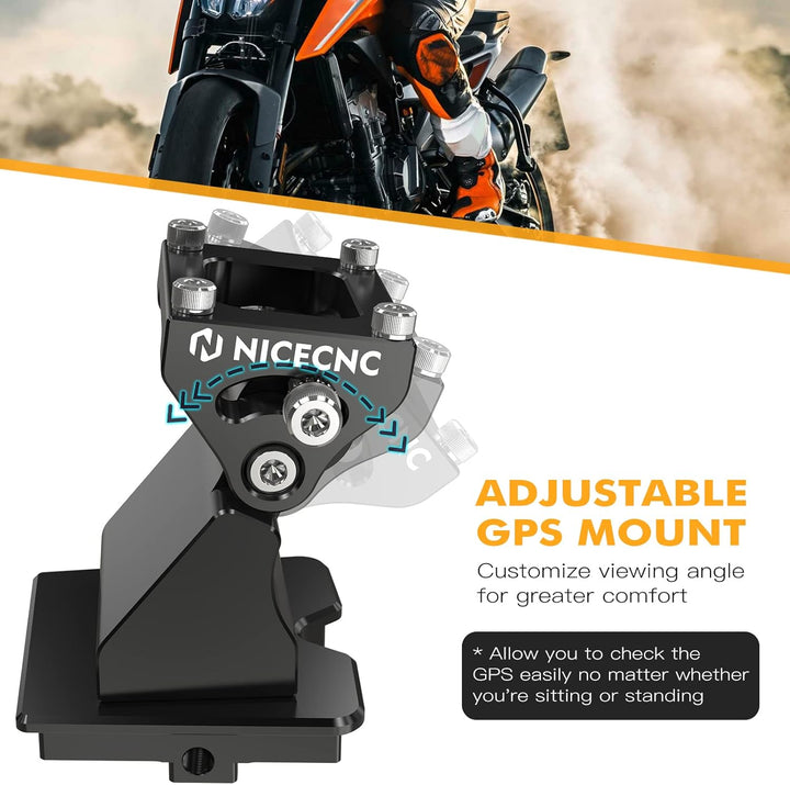 NICECNC Schwarz GPS Mount Einstellbarer GPS Mount Halter Ständer Compatible with Husqvarna Norden 90