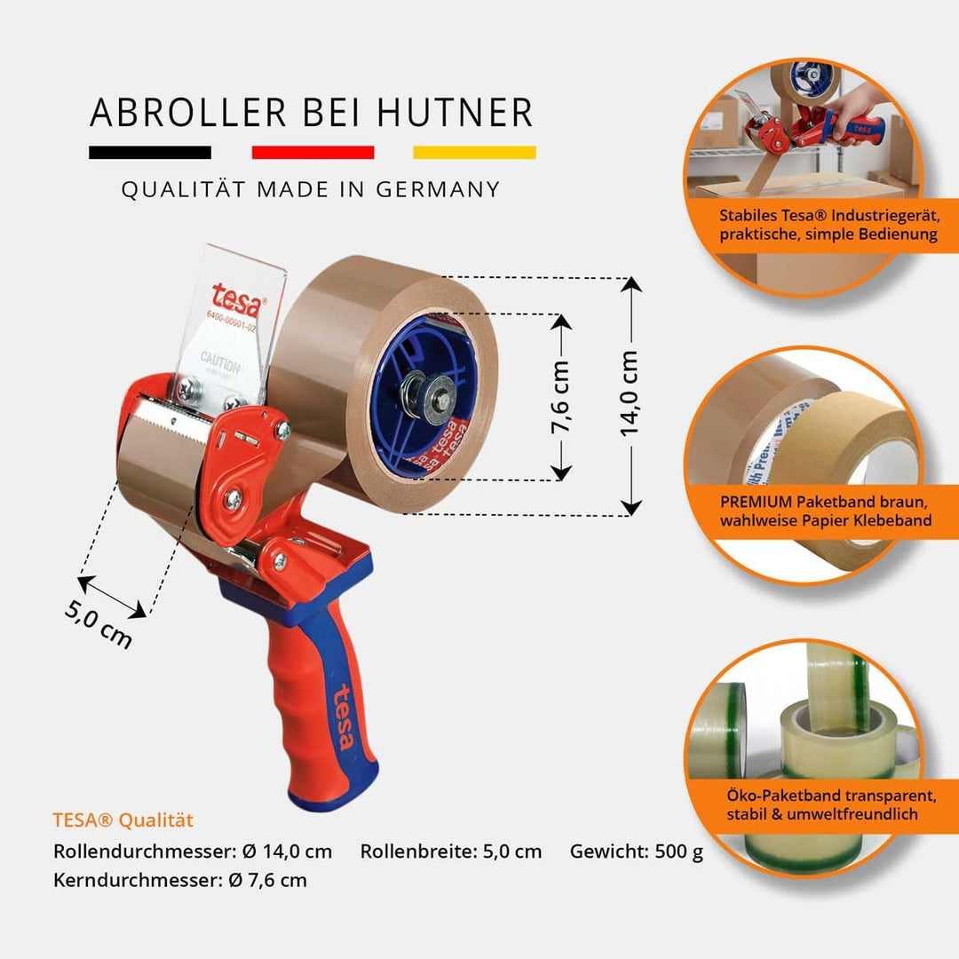 Tesa Klebebandabroller Comfort 6400 | Handabroller für Klebeband | für Klebeband bis 50 mm Breite |