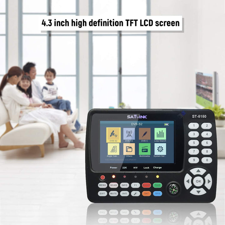 VISLONE Satfinder Messgerät ST-5150 DVB-S2 / T2 / C COMBO HD Satelliten-TV-Signalfinder Digitaler Ha