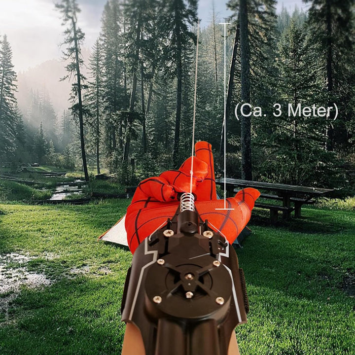 HLMNAKE Schwarz Spinnennetz Werfer mit Faden und Automatische Seilrückholung, Web Launcher als Homma