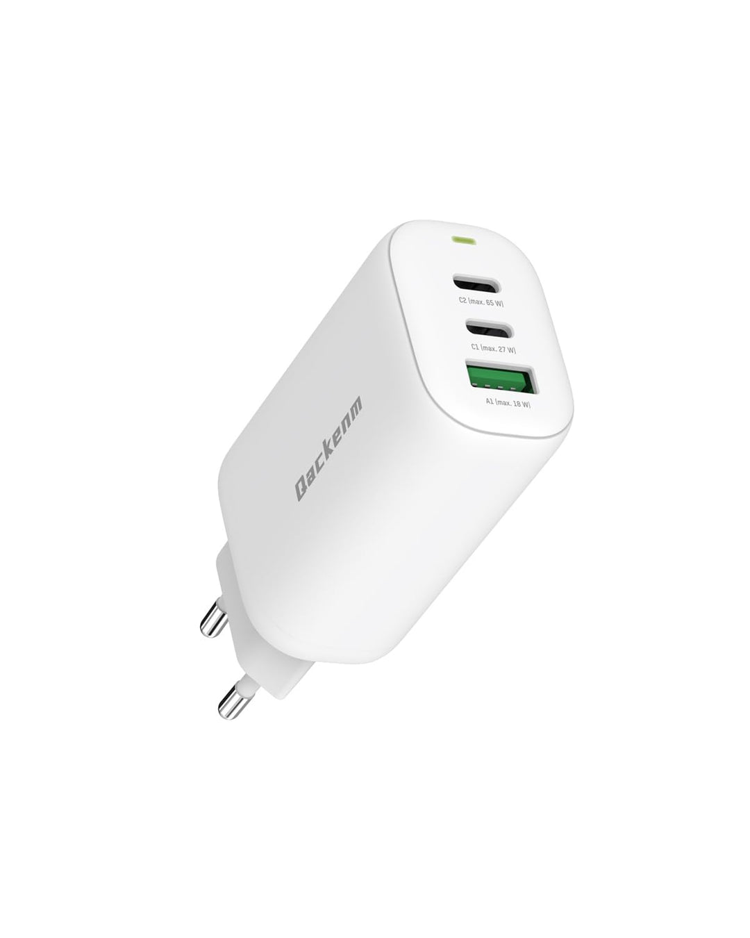 Qackenm GaN USB C Ladegerät 65W, 3-Port USB C Netzteil, PPS Schnellladegerät für MacBook Pro/Air, iP