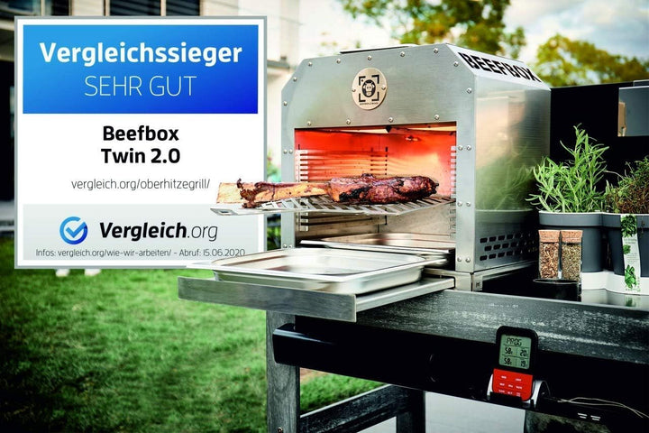 TWIN 2.0 - XXL 850°C Oberhitze Grill mit 2 x 4.2kW - komplett Edelstahl - demontierbar - elektronisc
