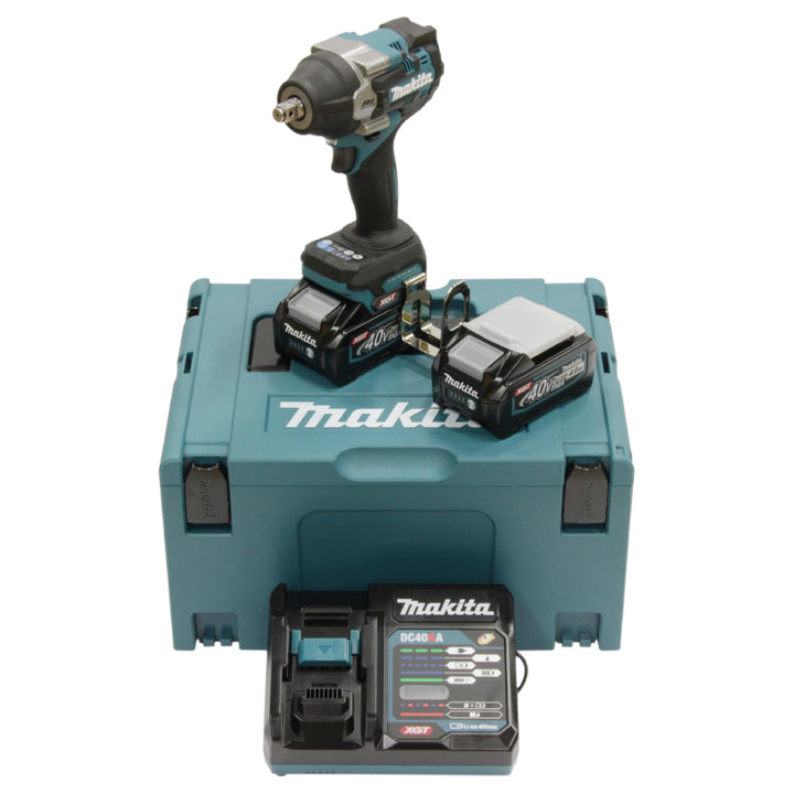 Makita TW007GM201 Akku-Schlagschrauber 40V max. / 4,0 Ah, 2 Akkus + Ladegerät im MAKPAC, Petrol mit