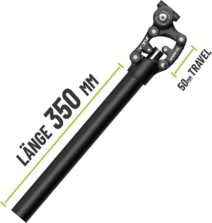 Suntour Parallelogramm Federsattelstütze SP12/17-NCX 27,2mm/ 30,9mm/ 31,6mm, 350mm, 65-95kg, 95-120k