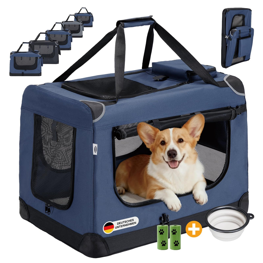 Zedelmaier Hundebox Faltbar Hundetransportbox, M 60x44x42cm, robust Transportbox für Hund & Katze Gr