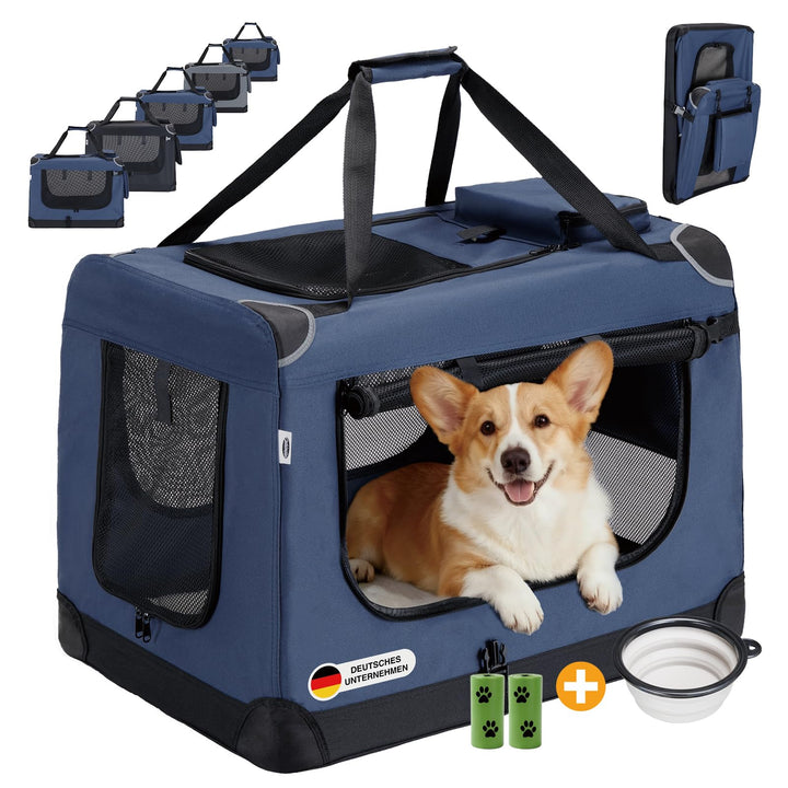 Zedelmaier Hundebox Faltbar Hundetransportbox, M 60x44x42cm, robust Transportbox für Hund & Katze Gr
