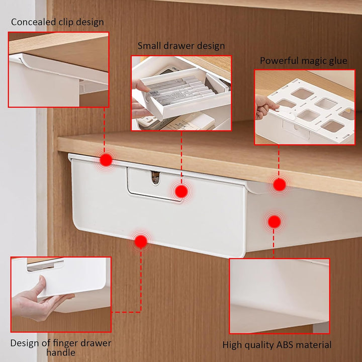 Schublade Unterbau, Schreibtischschublade Unter Schreibtisch, Unterbauschublade Selbstklebende, mit