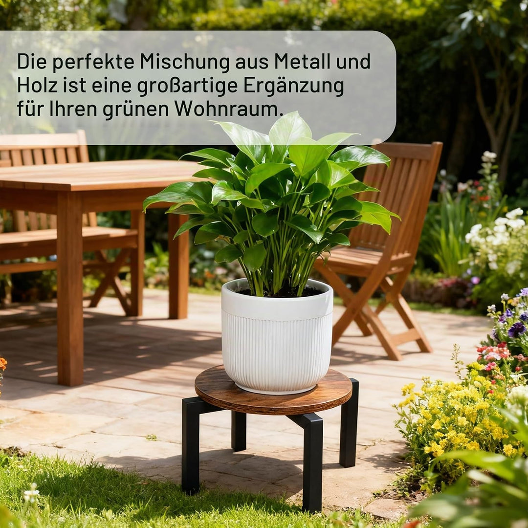 Vigordream Pflanzenständer für den Innenbereich, robuster, stabiler Metall-Pflanzenhalter, Holz-Pfla