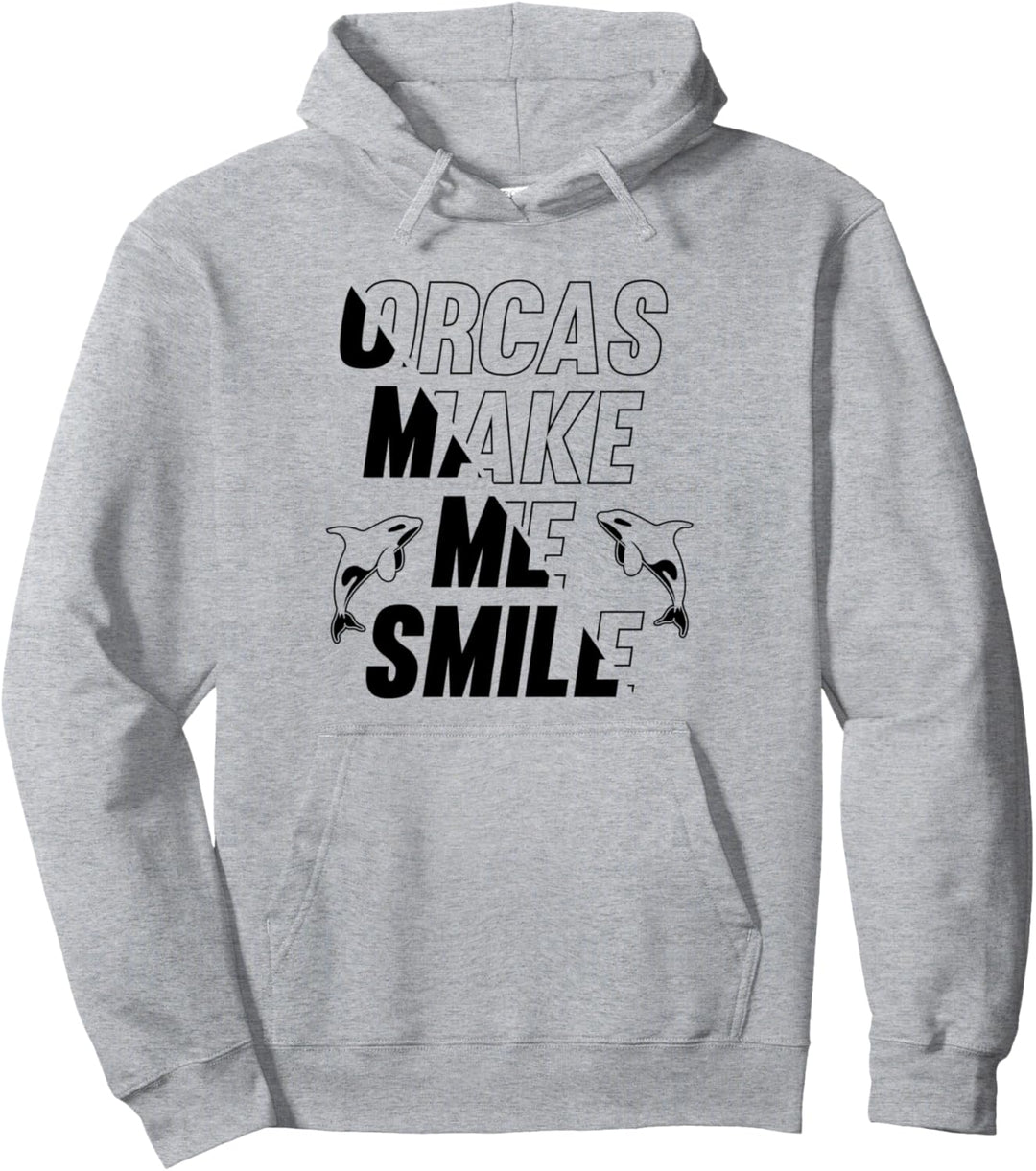 Orcas bringen mich zum Lächeln Ironische Meerestiere Whale Pullover Hoodie