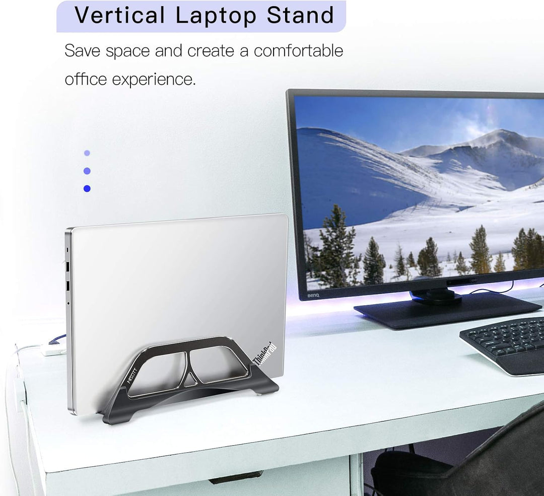 Vertikaler Laptop Ständer, Platzsparender Computer Ständer, Automatisch greifender Laptop Halter stä