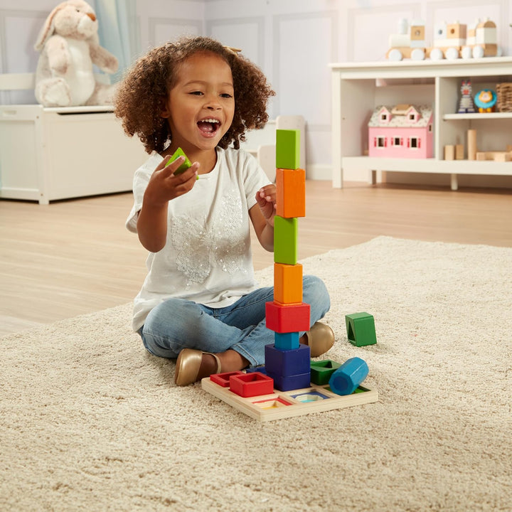 Melissa & Doug 10582 & Doug Sortierset für aufeinanderfolgende Formen (Holzspielzeug) Shape Sequence