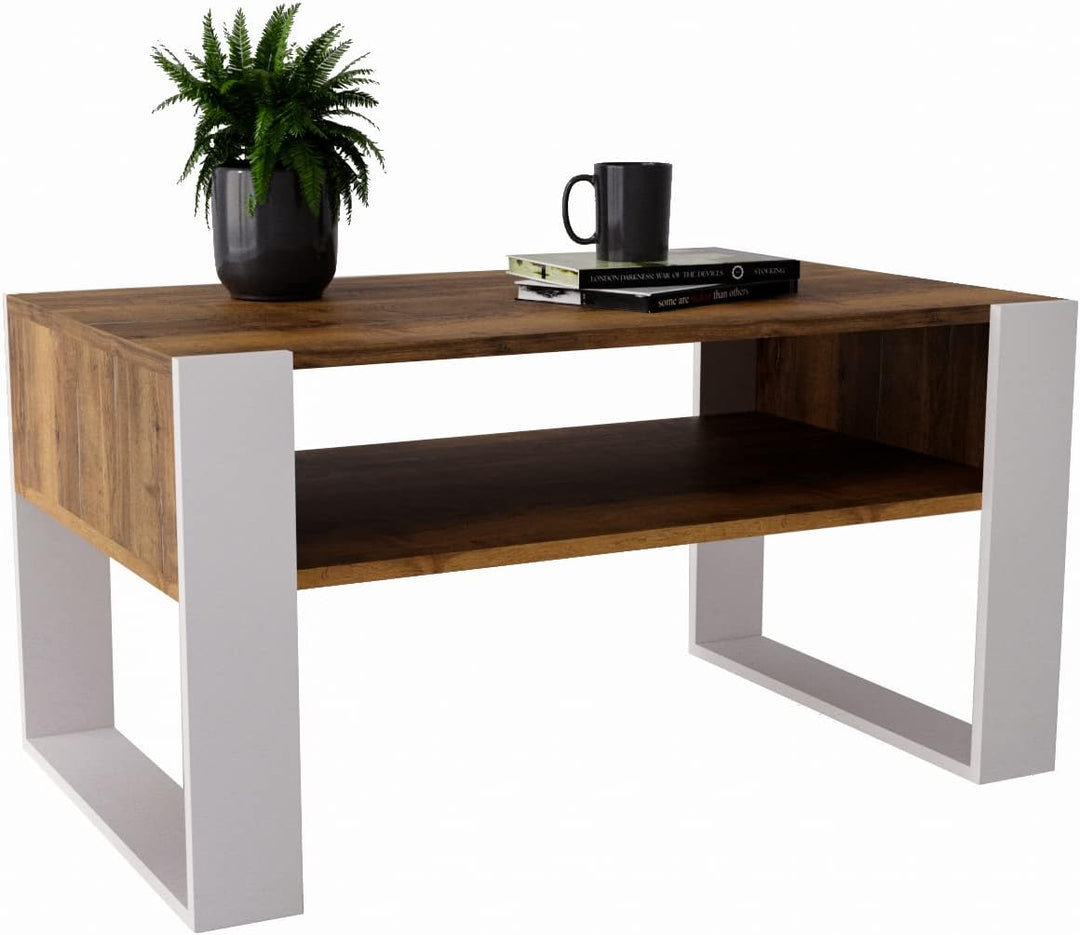 MRBLS Couchtisch – modernes rustikales Design – Wohnzimmer-Tisch Beistelltisch Kaffeetisch Sofatisch
