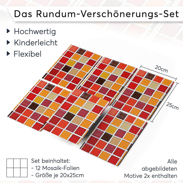 CREATISTO Klebefliesen Stickerfliesen Fliesenfolie - Hochwertige Aufkleber Sticker für Fliesen I Kle