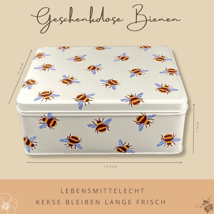 Geschenkdose Design Emma Bridgewater - Liebevoll gestaltete rechteckige Vorratsdose - Motiv Bienen -