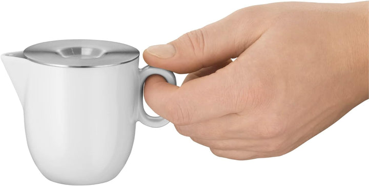WMF Barista Zuckerdose 130 ml und Sahne-/ Milchkännchen Porzellan 170 ml mit Deckeln Set 3-teilig mi