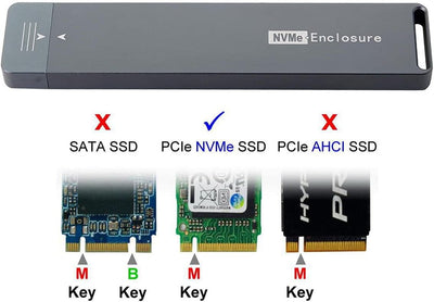 NFHK USB 3.0 to NVME M-Key M.2 NGFF SSD External PCBA Conveter Adapter RTL9210 Chipset with Case USB