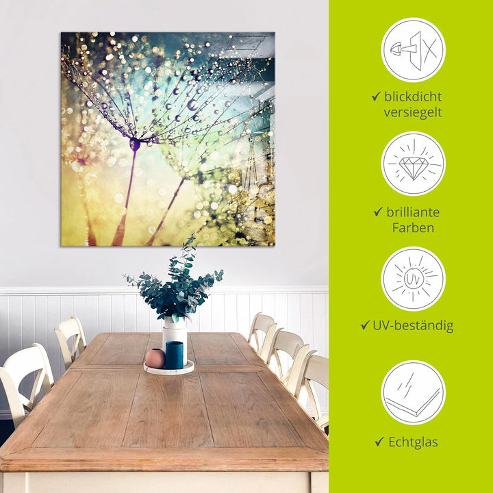 ARTland Glasbilder Wandbild Glas Bild einteilig 40 x 40 cm Quadratisch Natur Zauber Idyll Mikro Makr